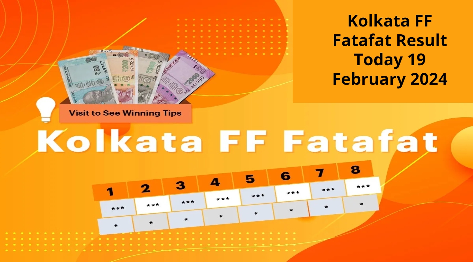 Kolkata FF Fatafat Result Today 19 February 2024