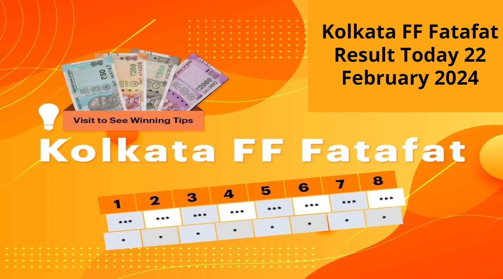 Kolkata FF Fatafat Result Today 22 February 2024