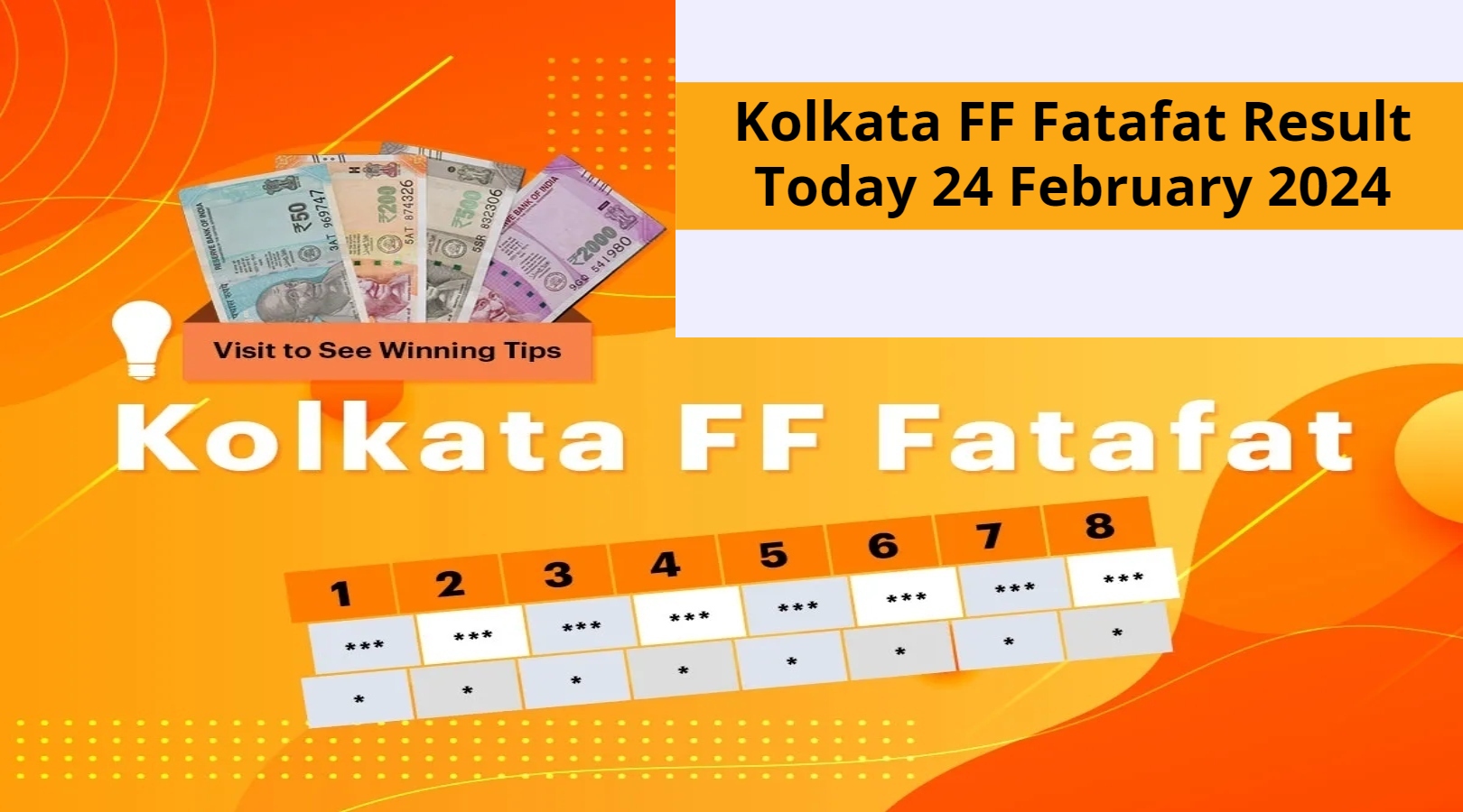 Kolkata FF Fatafat Result Today 24 February 2024