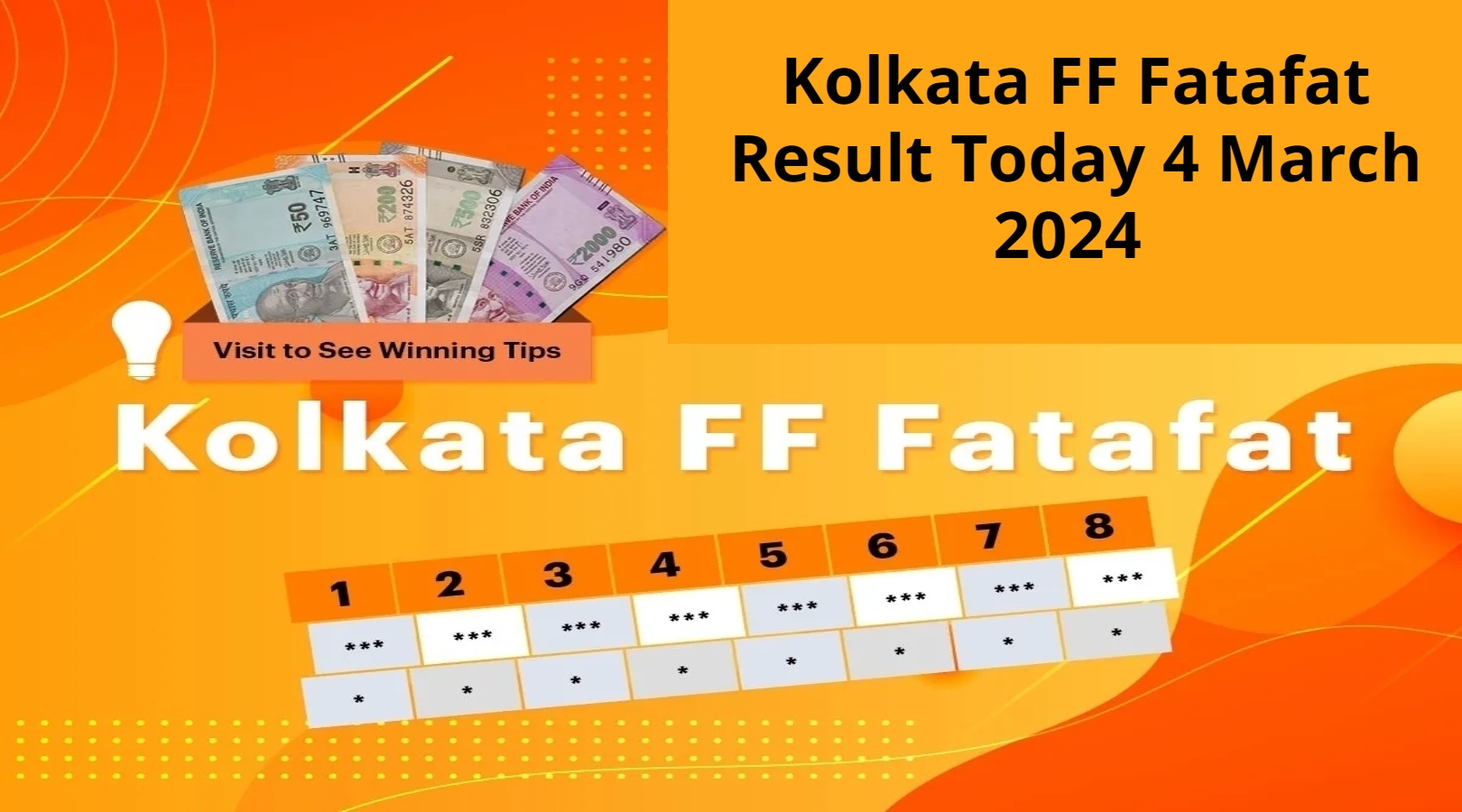 Kolkata FF Fatafat Result Today 4 March 2024