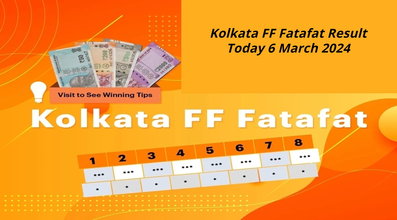 Kolkata FF Fatafat Result Today 6 March 2024